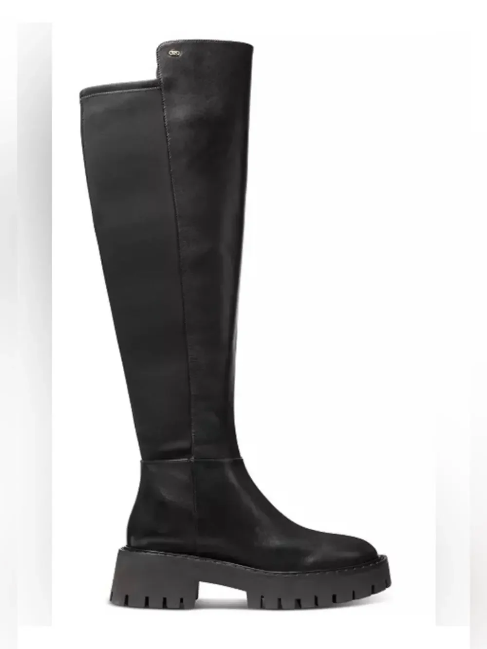 Michael Kors | Asher Knee High Leather Boots Chunky Lug Sole Black Size 5